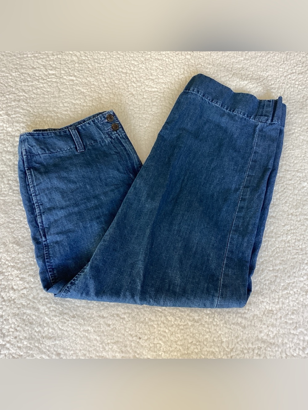 Talbots New England Chino Hemp Blend Cropped Pants Size 4 Coastal Chic